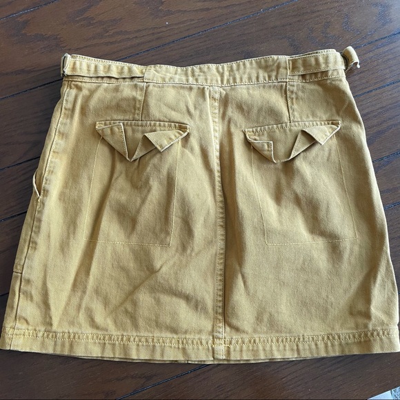 Yellow mini jean skirt with adjustable waist - Picture 8 of 8